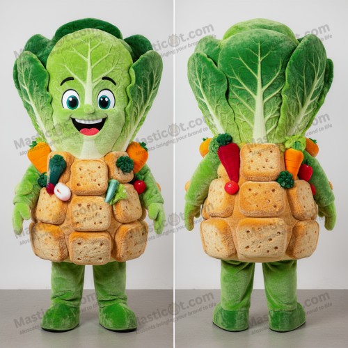 Vibrant round caesar salad mascot - Masticot.com