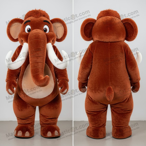 Rust orange wide eyed mammoth mascot - Masticot.com