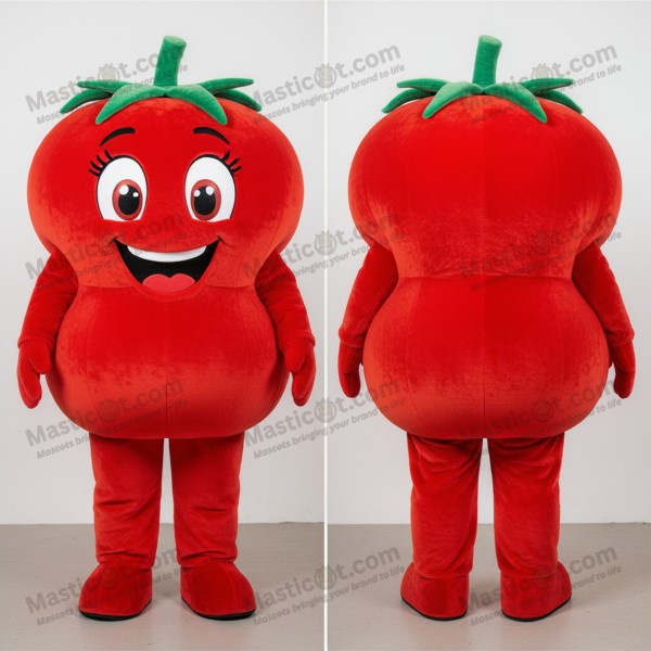 Rød Rund Tomat-Maskot - Masticot.com
