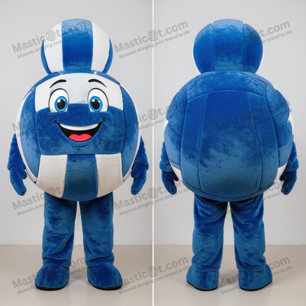 Cobaltblå, ekstra stor volleyballmaskot - Masticot.com