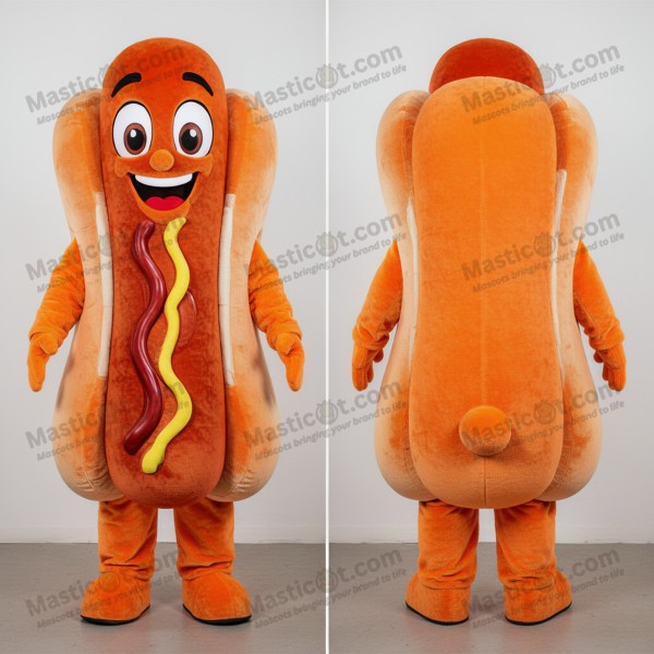 Rust orange plump hot dog mascot - Masticot.com