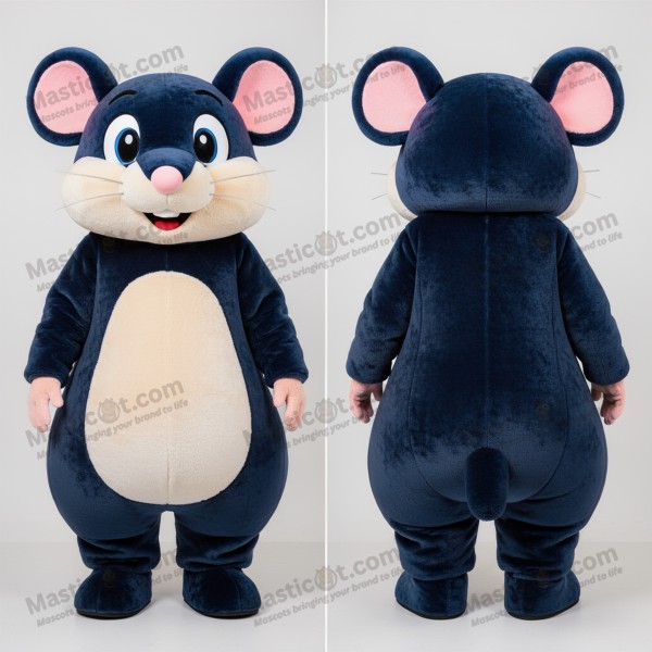 Navy-Samt-Dornmaus-Maskottchen - Masticot.com