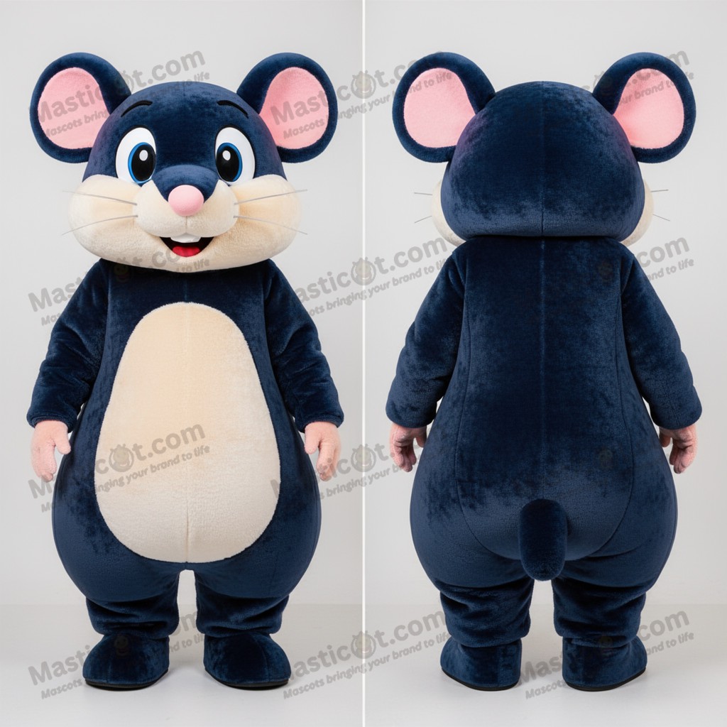 Navy velvety dormouse mascot - Masticot.com