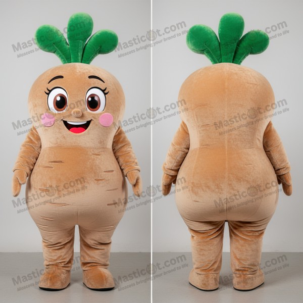 Tan Rounded Radish Mascot - Masticot.com