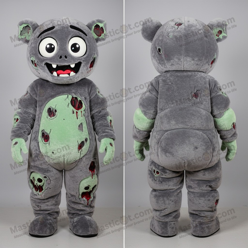 Gray eerie undead mascot - Masticot.com