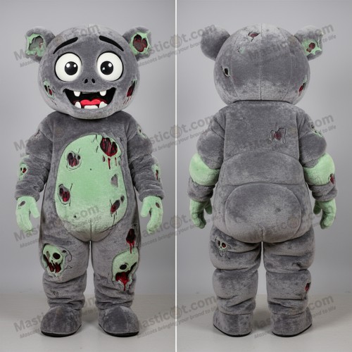 Gray eerie undead mascot - Masticot.com