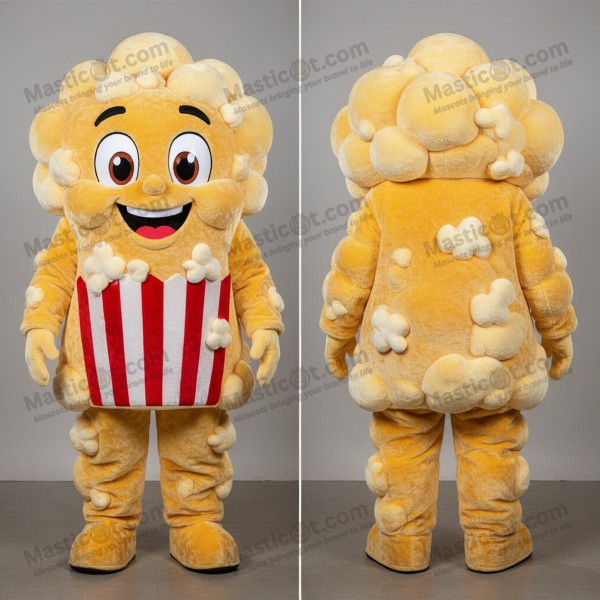 Blød gylden popcorn-maskot - Masticot.com