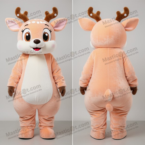 Peach soft deer mascot - Masticot.com