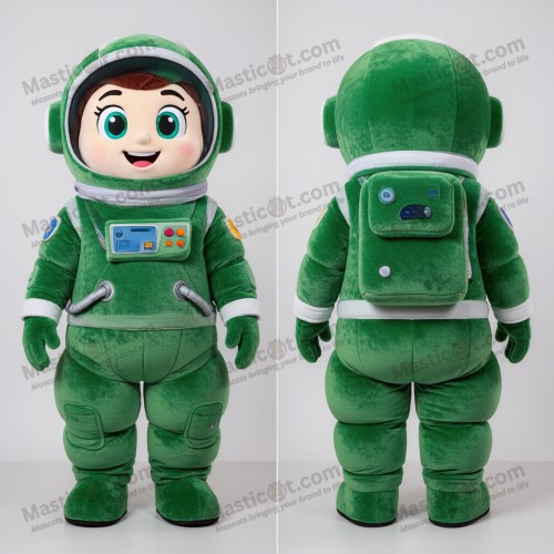Tegnet grøn astronaut-maskot - Astronaut - MASTICOT_5246 - Masticot.com
