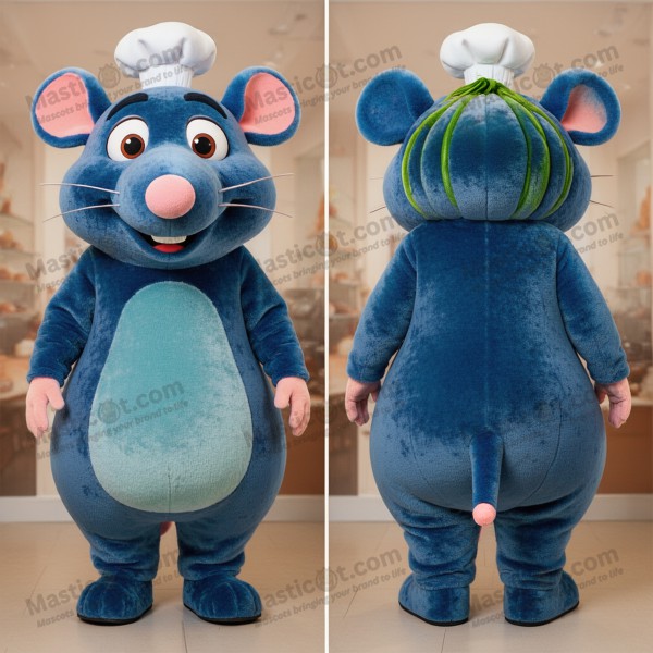 Velvety Blue Cartoon Ratatouille Mascot - Masticot.com