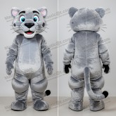 Silvery broad shouldered panther mascot - Masticot.com