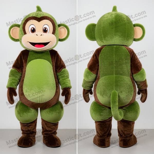 Olive green leafy monkey mascot - Masticot.com