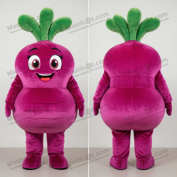 Fioletowa maskotka w kształcie rzepy z weluru - Masticot.com