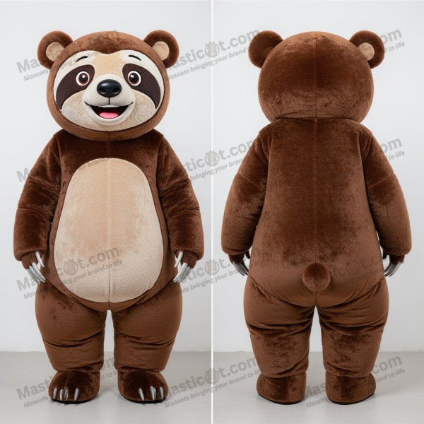 Myk brun kosebjørn-sloth-maskot - Masticot.com