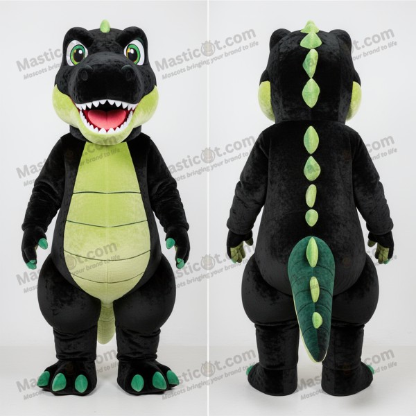 Velvet black imposing allosaurus mascot - Masticot.com