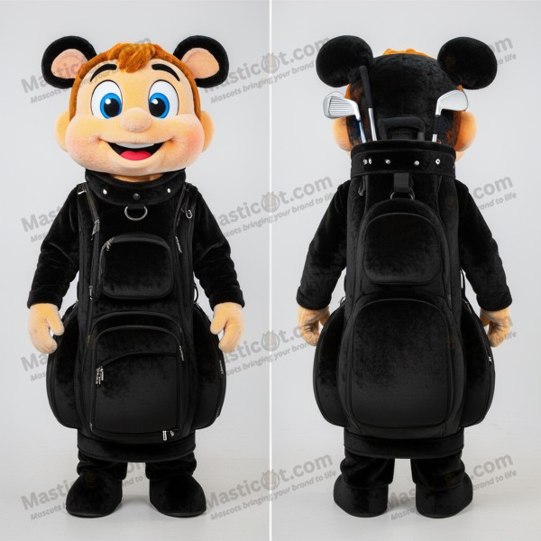 Mascota de bolsa de golf negra redondeada - Masticot.com