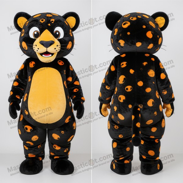 Ebony black broad shouldered jaguar mascot - Masticot.com