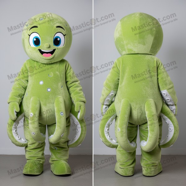Lime green velvety kraken mascot - Masticot.com