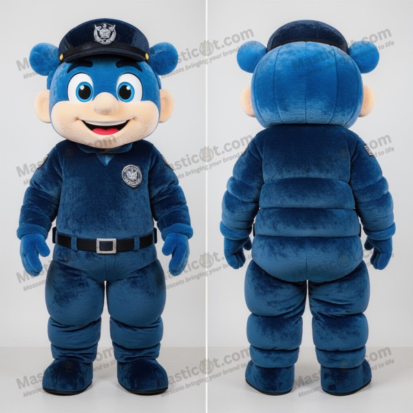 Deep blue velvety navy seal mascot - Masticot.com