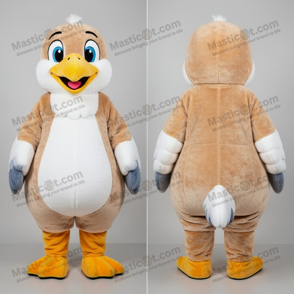 Tan rounded feathered seagull mascot - Masticot.com