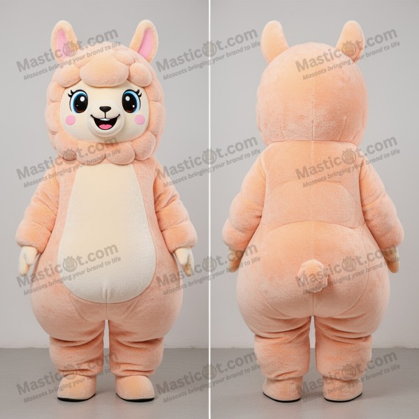 Myk peach-alpakka mascotdrakt - Masticot.com
