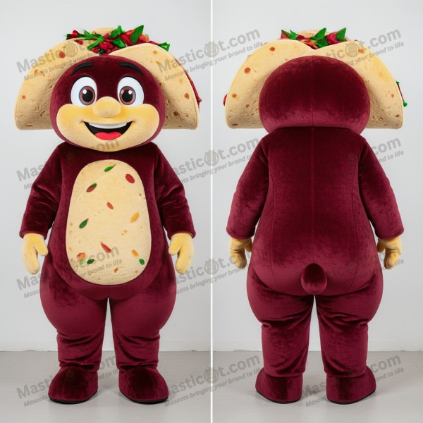 Sametová fajitas maskot vínové barvy - Masticot.com