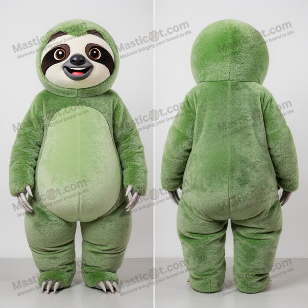Moss green cuddly sloth mascot - Masticot.com