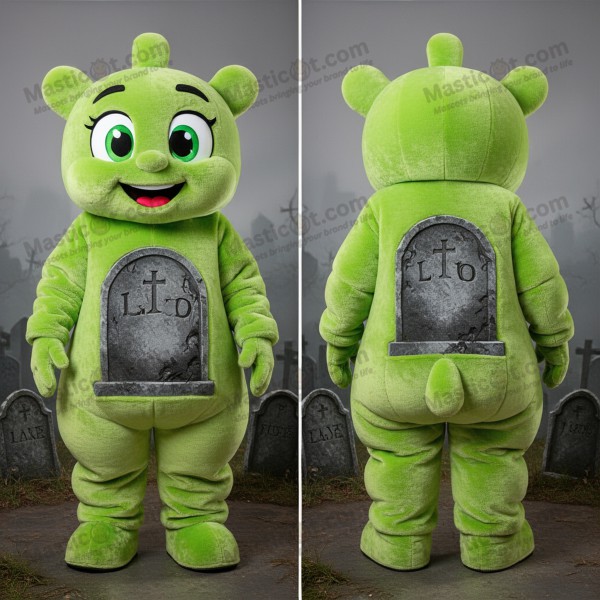 Lime green spooky graveyard mascot - Masticot.com