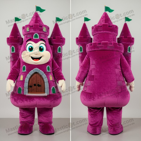 Magenta Karikaturální Irský Hradní Maskot - Masticot.com