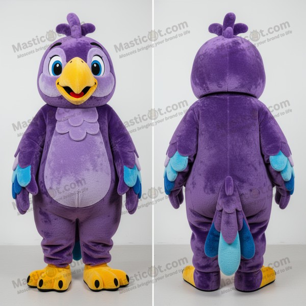 Purple velvety parrot mascot - Masticot.com