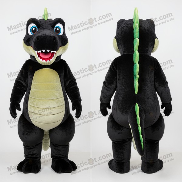 Velvety black padded spinosaurus mascot - Masticot.com