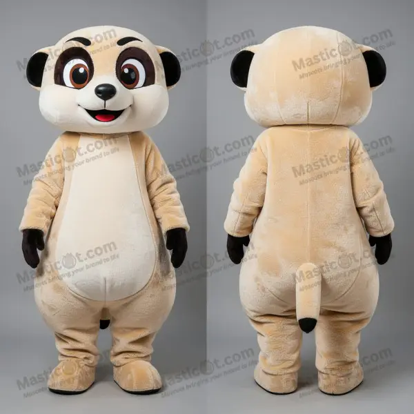Cream velvety meerkat mascot - Meerkat - MASTICOT_503 - Masticot.com