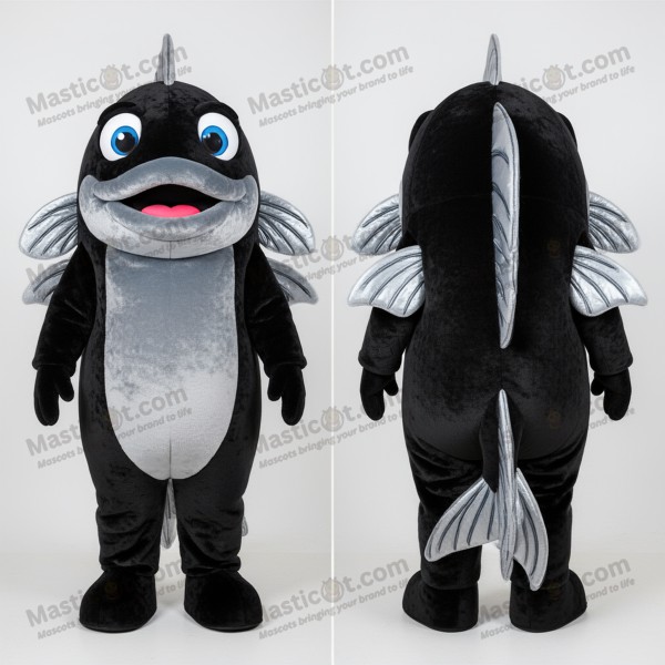 Slate gray velvety cod mascot - Masticot.com