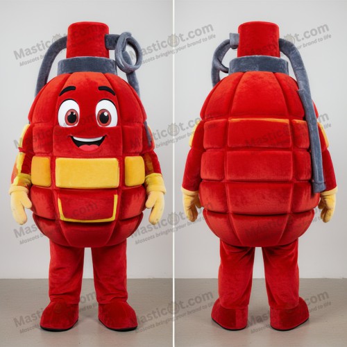 Red plush grenade mascot - Masticot.com