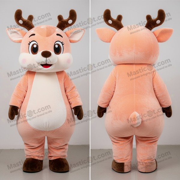 Peach soft roe deer mascot - Masticot.com