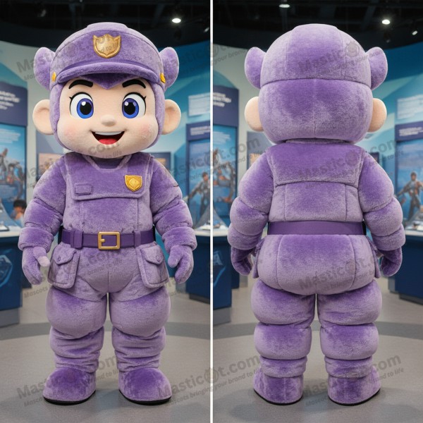 Lavender soft army soldier mascot - Masticot.com
