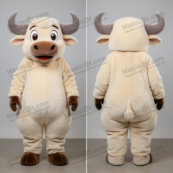 Mascota de bisonte cremosa y esponjosa - Masticot.com