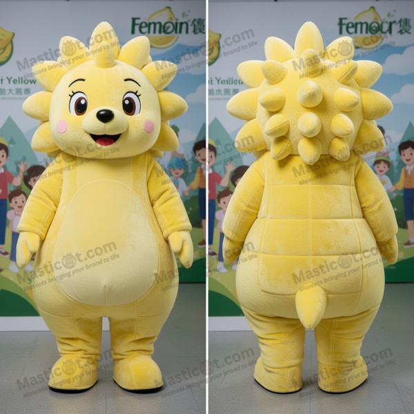 Lemon Yellow Spiny Porcupine Mascot - Masticot.com