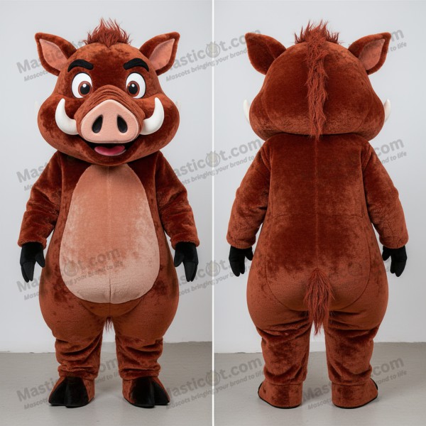 Rust orange broad snouted wild boar mascot - Masticot.com