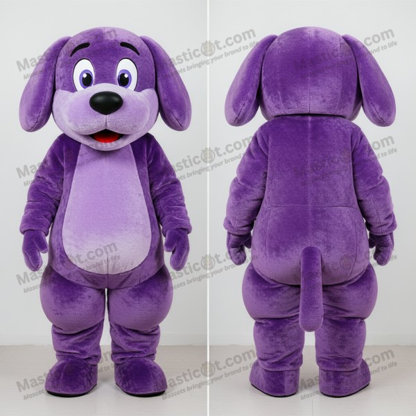 Velvety purple playful dog mascot - Masticot.com