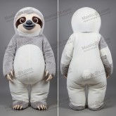 White fluffy giant sloth mascot - Masticot.com