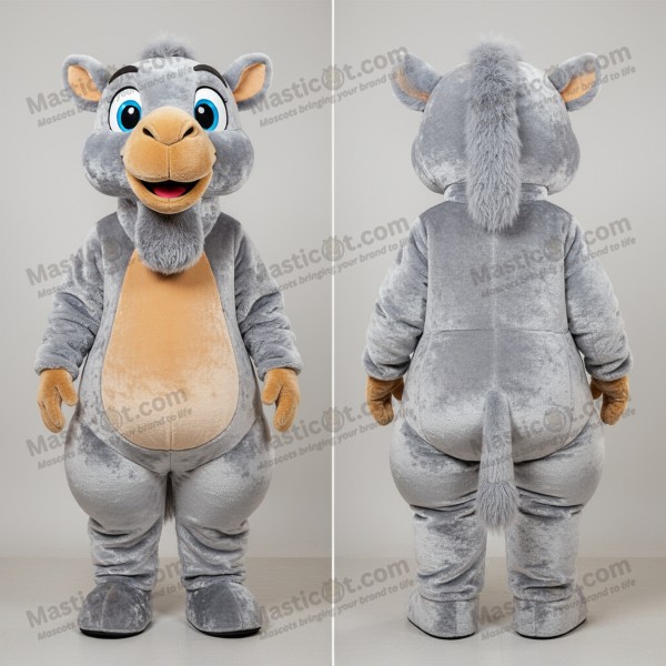 Silvery plush camel mascot - Masticot.com
