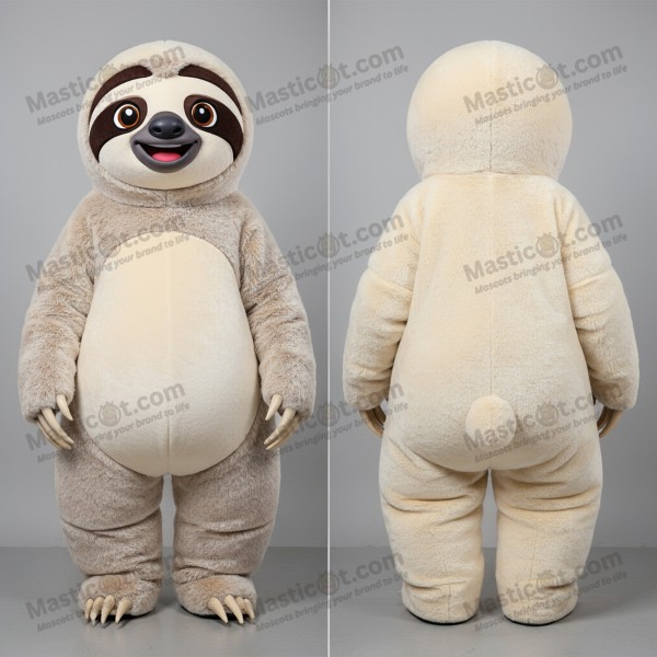 Creamy soft giant sloth mascot - Masticot.com