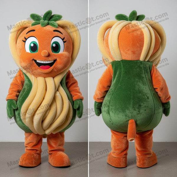 Rust orange delightful pesto pasta mascot - Masticot.com