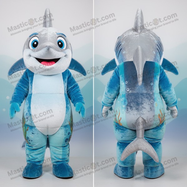 Silver streamlined swordfish mascot - Masticot.com