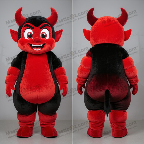 Crimson Cartoon Devil Mascot - Masticot.com