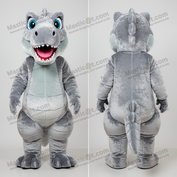 Silver broad shouldered allosaurus mascot - Masticot.com