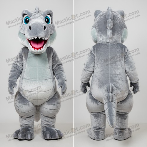 Mascotă Allosaurus argintie cu umeri lați - Masticot.com