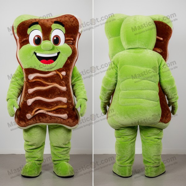 Lime Green Plush Bbq Ribs Mascot - Masticot.com