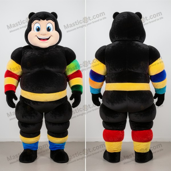 Charcoal Padded Strongman Mascot - Masticot.com